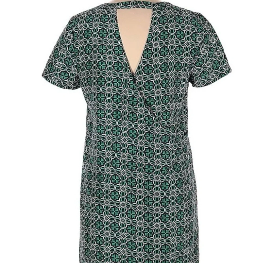 J. Crew 100% silk shift open back mini dress size 6